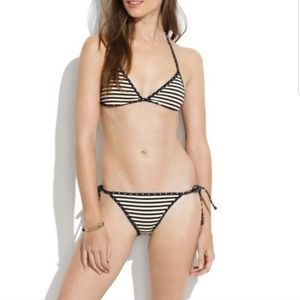Madewell reversible stripe/polka-heart bikini set